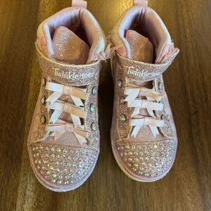Skechers Twinkle Toes Pink Glitter Sneakers